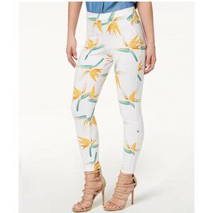 HUE Women's Simply Stretch Skimmer Leggings, White Multi Tropical Floral